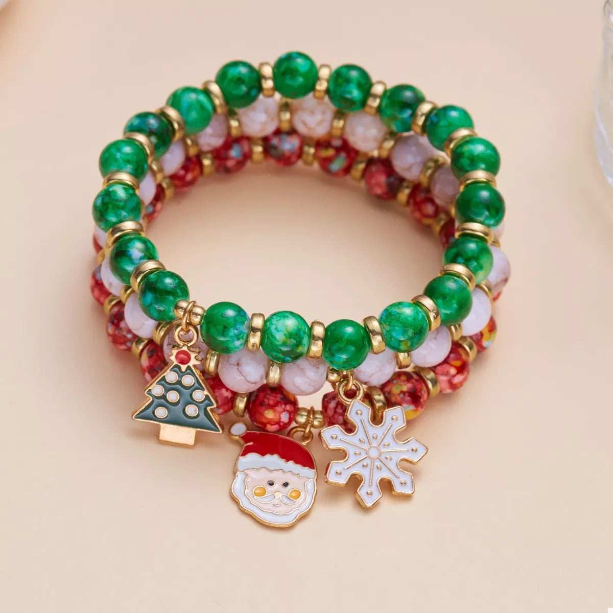 3 Piece Christmas Charm Beaded Bracelet - Image 6
