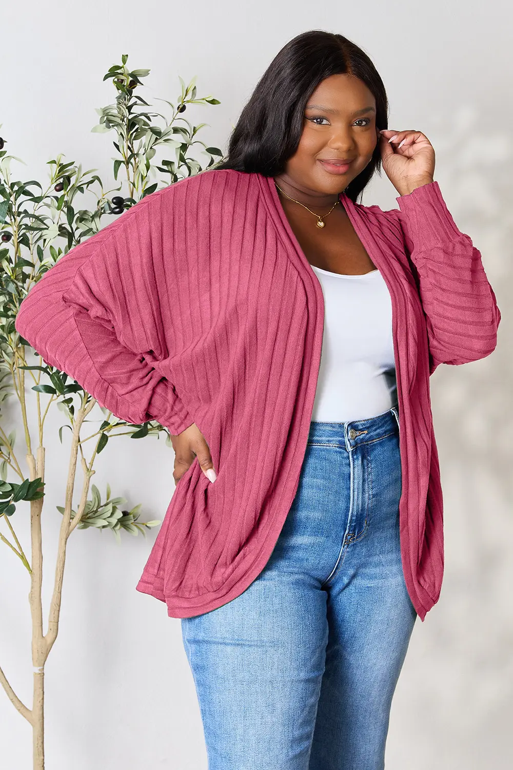 Basic Bae Full Size Ribbed Cocoon Cardigan - Image 32