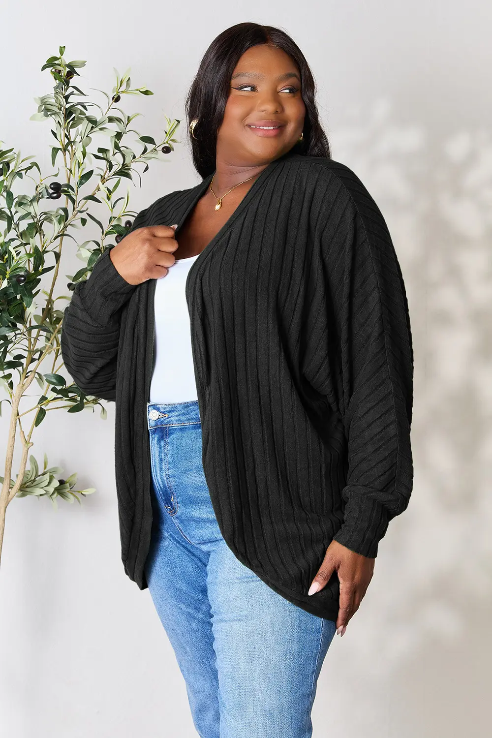 Basic Bae Full Size Ribbed Cocoon Cardigan - Image 5